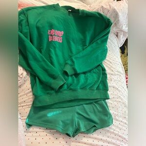 Green princess polly sweat set
